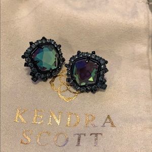 Kendra Scott Abelia studs in Navy Gunmetal